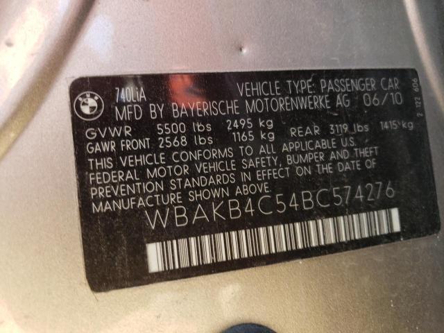 Photo 12 VIN: WBAKB4C54BC574276 - BMW 7 SERIES 