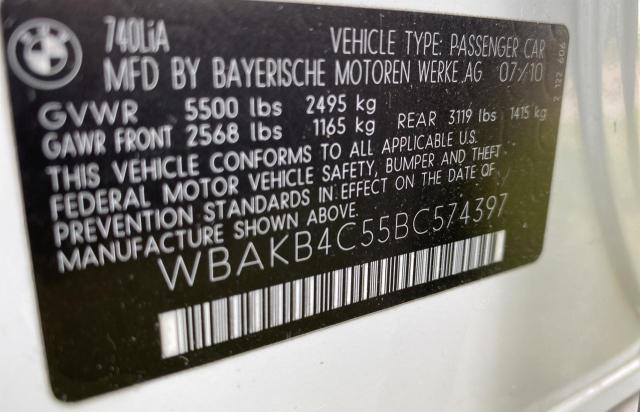 Photo 9 VIN: WBAKB4C55BC574397 - BMW 740 LI 