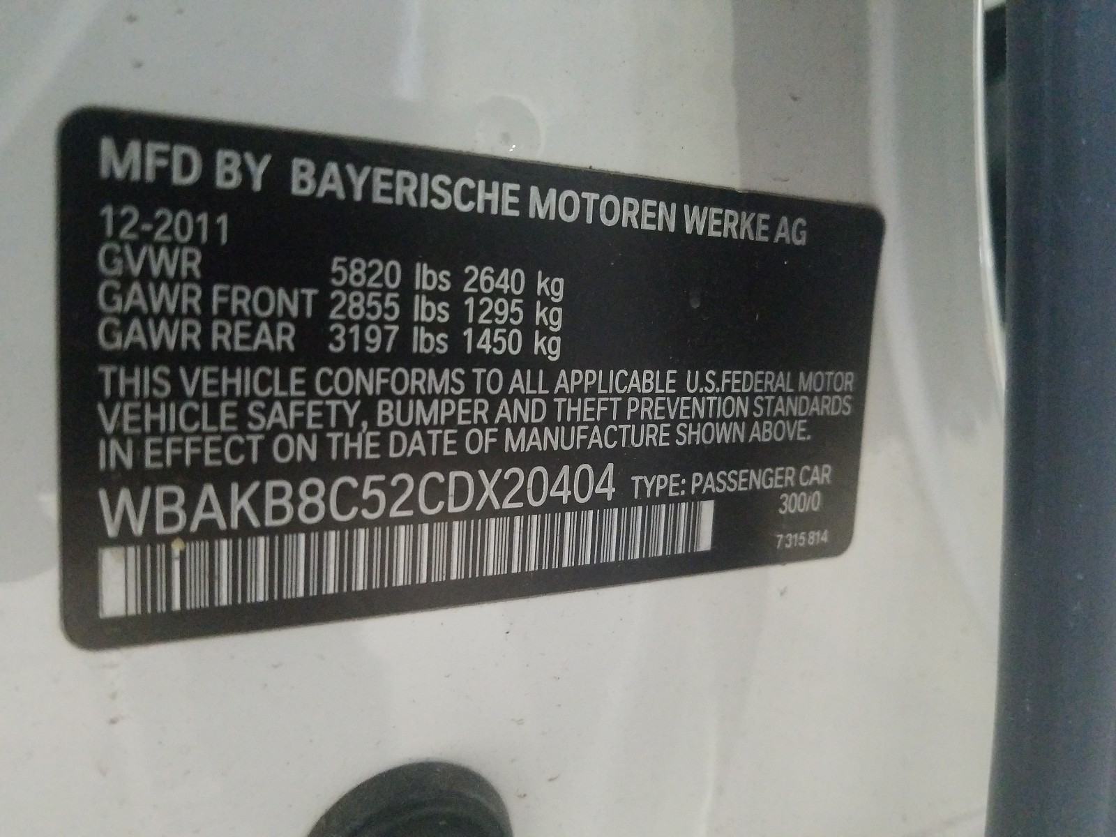 Photo 9 VIN: WBAKB8C52CDX20404 - BMW 7 