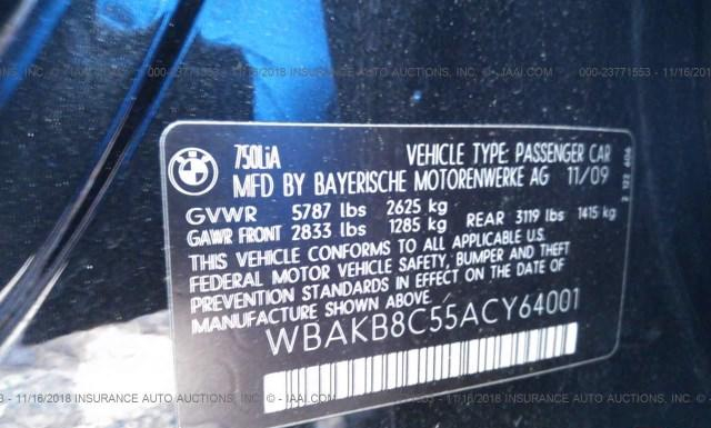 Photo 8 VIN: WBAKB8C55ACY64001 - BMW 750I 