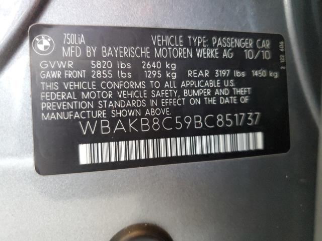 Photo 12 VIN: WBAKB8C59BC851737 - BMW 750 LI 