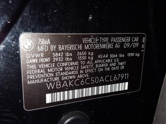 Photo 9 VIN: WBAKC6C50ACL67911 - BMW 750 I XDRI 