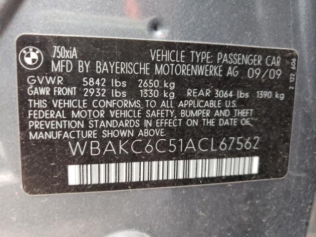 Photo 9 VIN: WBAKC6C51ACL67562 - BMW 7ER 