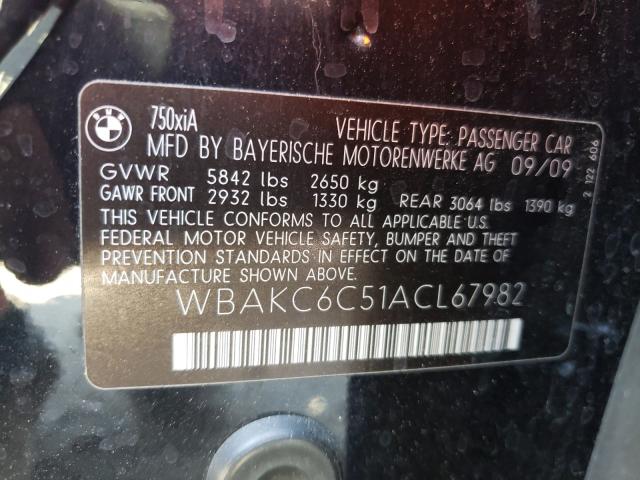 Photo 9 VIN: WBAKC6C51ACL67982 - BMW 750 I XDRI 