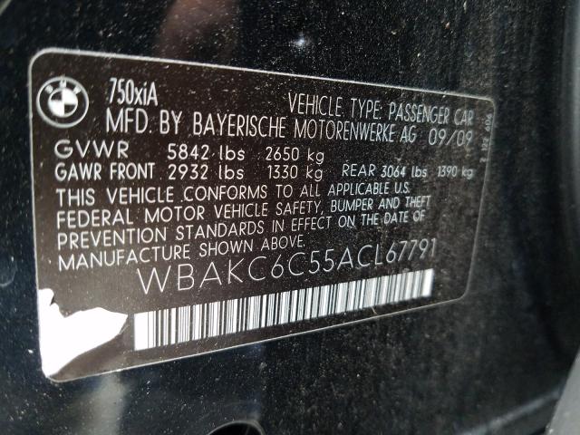 Photo 9 VIN: WBAKC6C55ACL67791 - BMW 750 I XDRI 