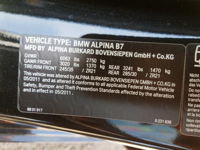 Photo 9 VIN: WBAKC6C55CC447479 - BMW 750 XI 