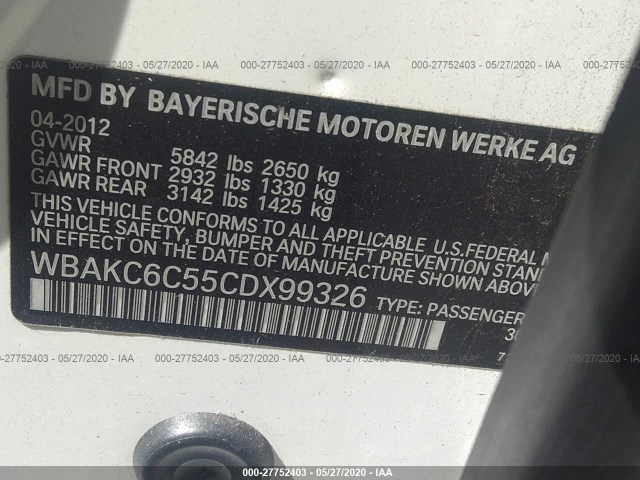 Photo 8 VIN: WBAKC6C55CDX99326 - BMW 7 