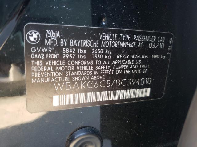 Photo 9 VIN: WBAKC6C57BC394010 - BMW 750I 