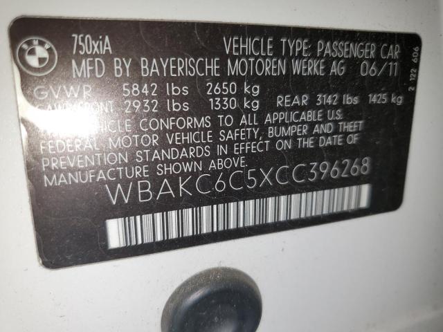 Photo 9 VIN: WBAKC6C5XCC396268 - BMW 7 SERIES 