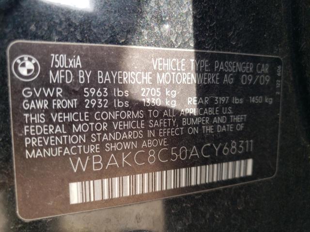 Photo 11 VIN: WBAKC8C50ACY68311 - BMW 750 LI XDR 