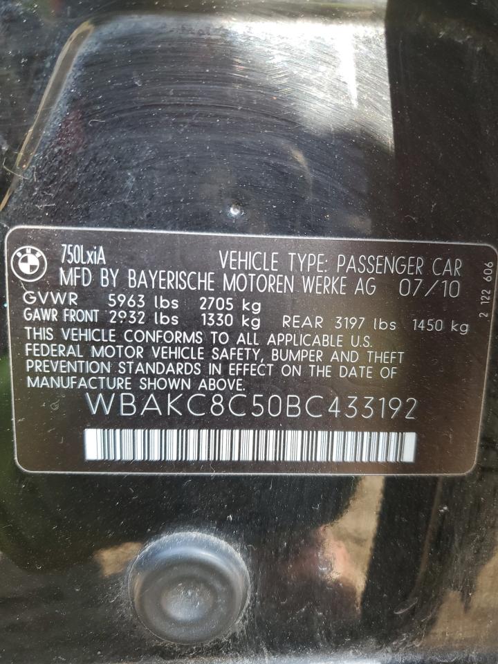 Photo 11 VIN: WBAKC8C50BC433192 - BMW 7ER 