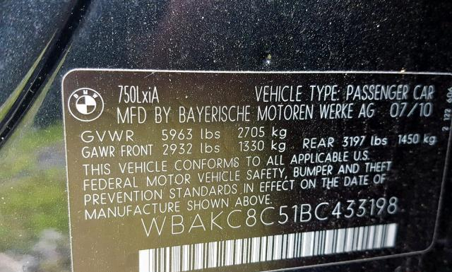 Photo 9 VIN: WBAKC8C51BC433198 - BMW 750LI 