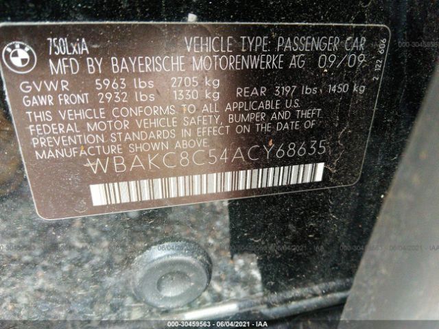 Photo 8 VIN: WBAKC8C54ACY68635 - BMW 7 