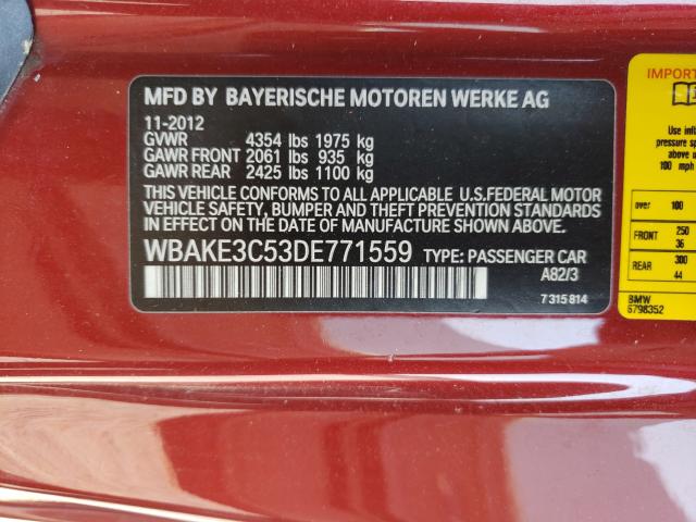 Photo 9 VIN: WBAKE3C53DE771559 - BMW 328 I 