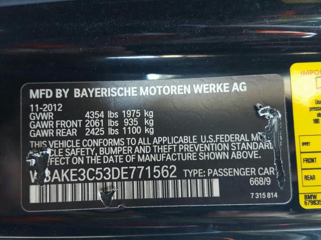 Photo 9 VIN: WBAKE3C53DE771562 - BMW 3 SERIES 