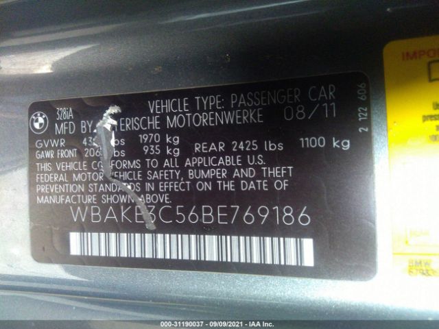 Photo 8 VIN: WBAKE3C56BE769186 - BMW 3 