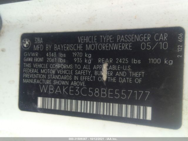 Photo 8 VIN: WBAKE3C58BE557177 - BMW 3 