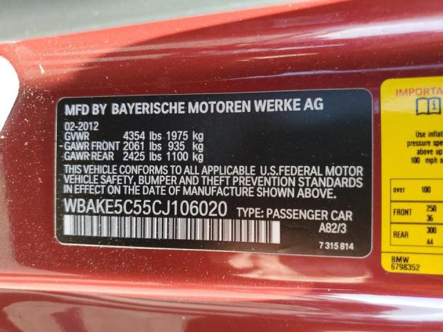 Photo 9 VIN: WBAKE5C55CJ106020 - BMW 328 I SULE 