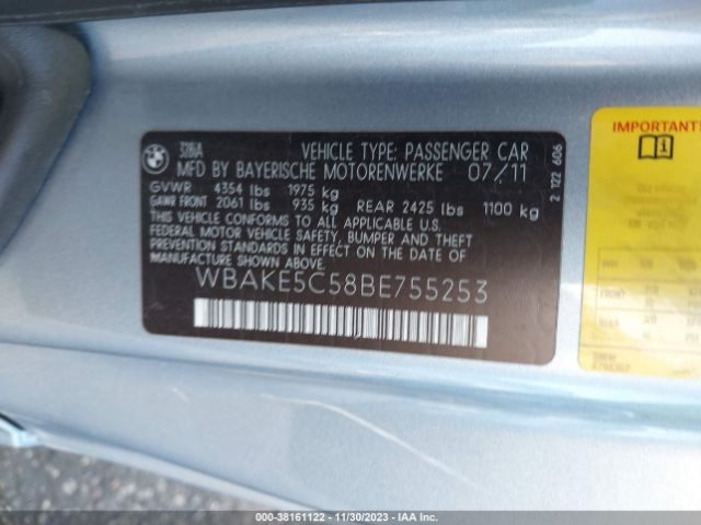 Photo 8 VIN: WBAKE5C58BE755253 - BMW 328I 