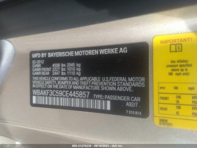 Photo 8 VIN: WBAKF3C59CE445857 - BMW 3 