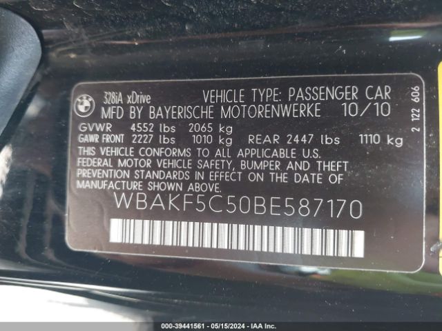 Photo 8 VIN: WBAKF5C50BE587170 - BMW 328I 