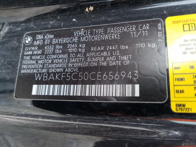 Photo 9 VIN: WBAKF5C50CE656943 - BMW 328 XI SUL 