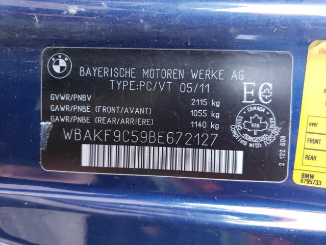 Photo 11 VIN: WBAKF9C59BE672127 - BMW 3 SERIES 