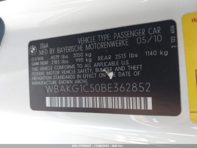 Photo 8 VIN: WBAKG1C50BE362852 - BMW 335 