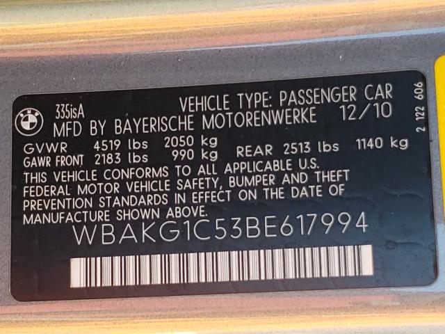 Photo 9 VIN: WBAKG1C53BE617994 - BMW 335 IS 