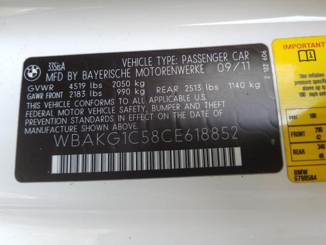 Photo 9 VIN: WBAKG1C58CE618852 - BMW 335 I SULE 