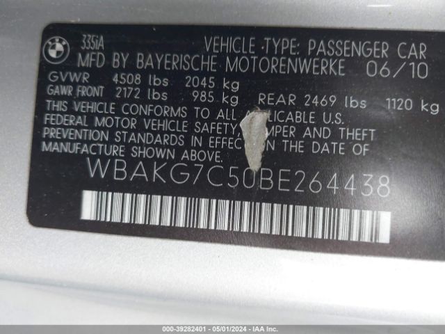 Photo 8 VIN: WBAKG7C50BE264438 - BMW 335I 