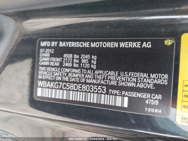 Photo 8 VIN: WBAKG7C58DE803553 - BMW 335I 