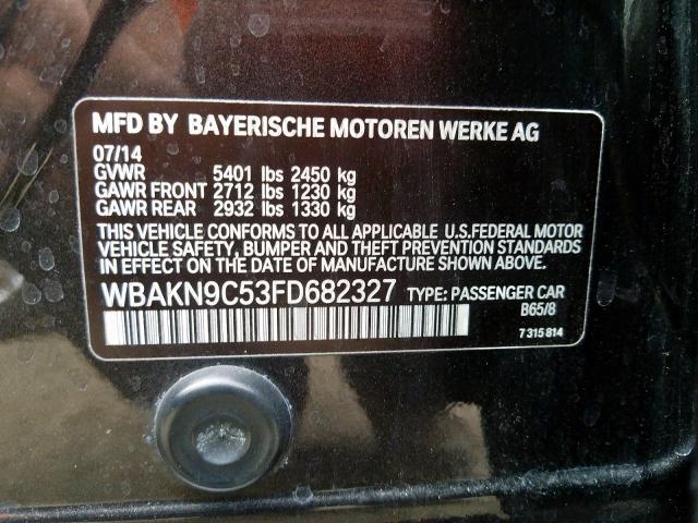 Photo 9 VIN: WBAKN9C53FD682327 - BMW 550 I 