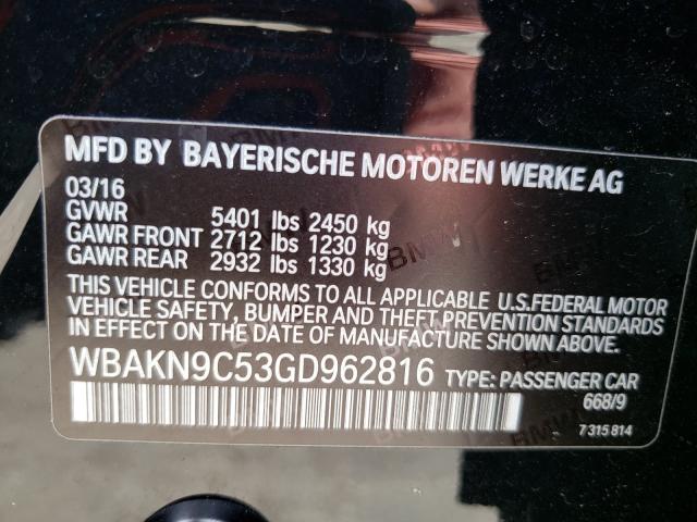 Photo 9 VIN: WBAKN9C53GD962816 - BMW 550 I 