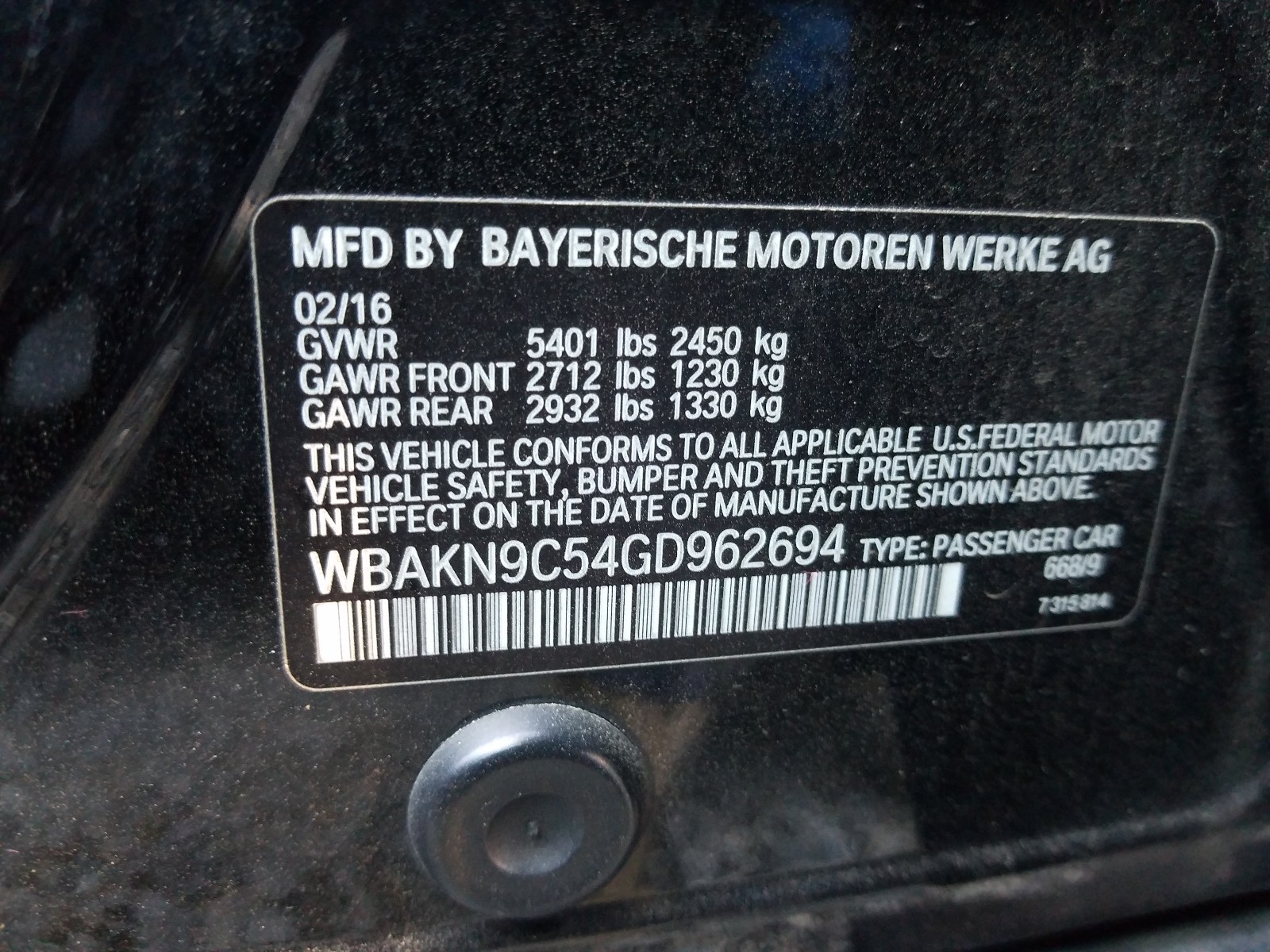 Photo 9 VIN: WBAKN9C54GD962694 - BMW 550 I 