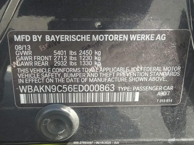 Photo 8 VIN: WBAKN9C56ED000863 - BMW 5 