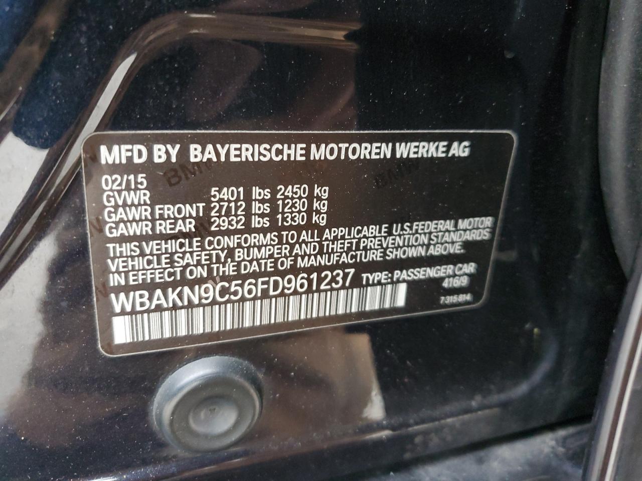 Photo 11 VIN: WBAKN9C56FD961237 - BMW 5ER 