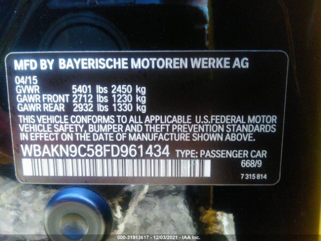 Photo 8 VIN: WBAKN9C58FD961434 - BMW 5 