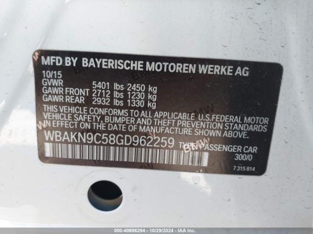 Photo 8 VIN: WBAKN9C58GD962259 - BMW 550I 