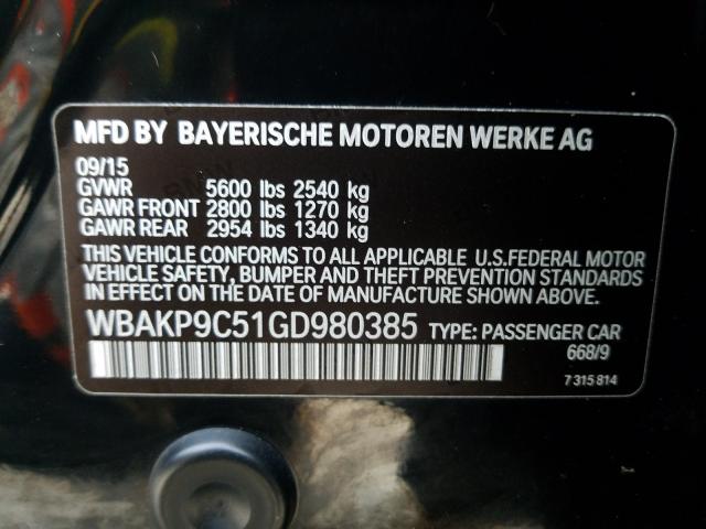 Photo 9 VIN: WBAKP9C51GD980385 - BMW 550 XI 