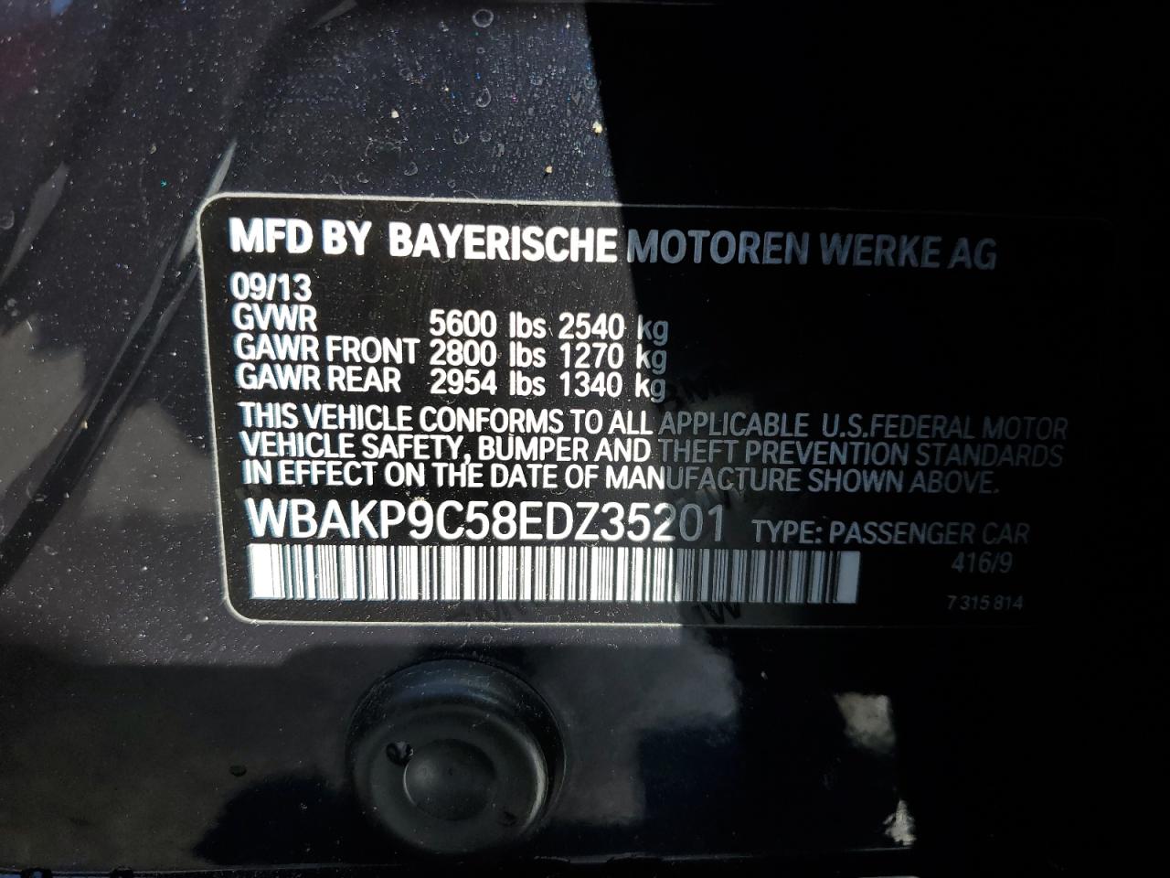 Photo 11 VIN: WBAKP9C58EDZ35201 - BMW 5ER 