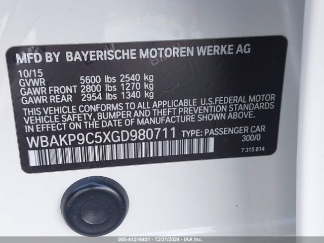 Photo 8 VIN: WBAKP9C5XGD980711 - BMW 550I 