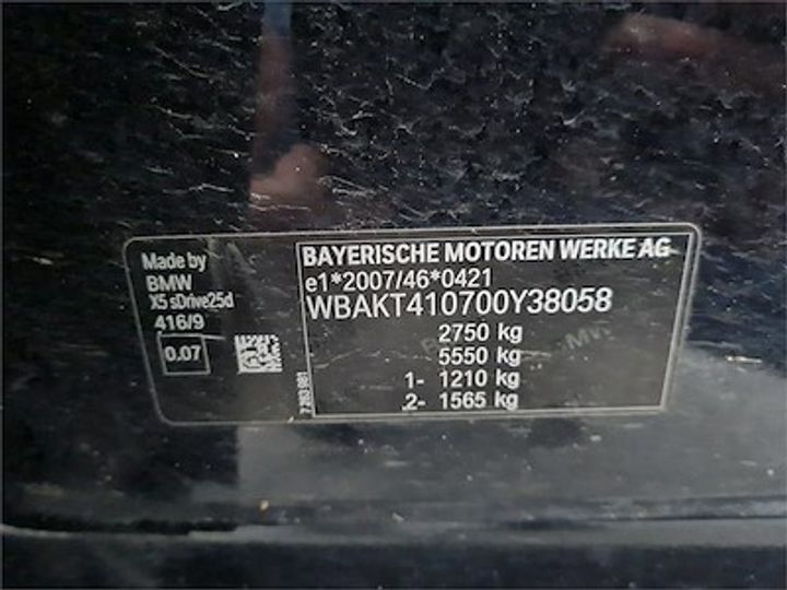 Photo 11 VIN: WBAKT410700Y38058 - BMW X5 DIESEL - 2013 