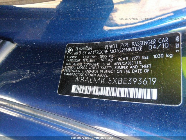 Photo 8 VIN: WBALM1C5XBE393619 - BMW Z4 