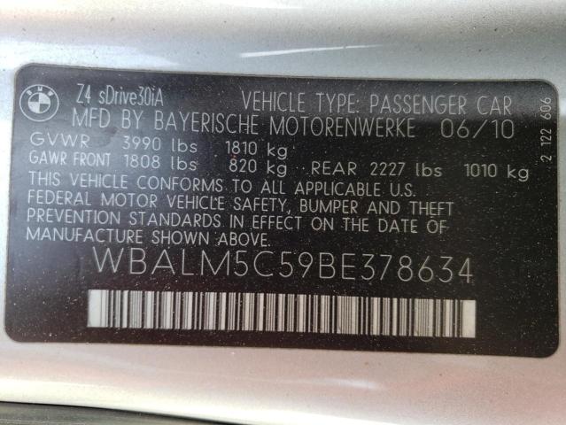 Photo 11 VIN: WBALM5C59BE378634 - BMW Z4 SDRIVE3 