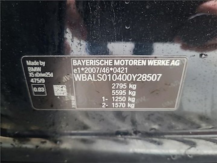 Photo 11 VIN: WBALS010400Y28507 - BMW X5 DIESEL - 2013 