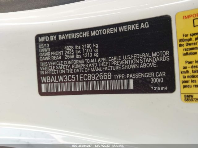 Photo 8 VIN: WBALW3C51EC892668 - BMW 640I 