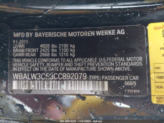 Photo 8 VIN: WBALW3C58CC892079 - BMW 640I 