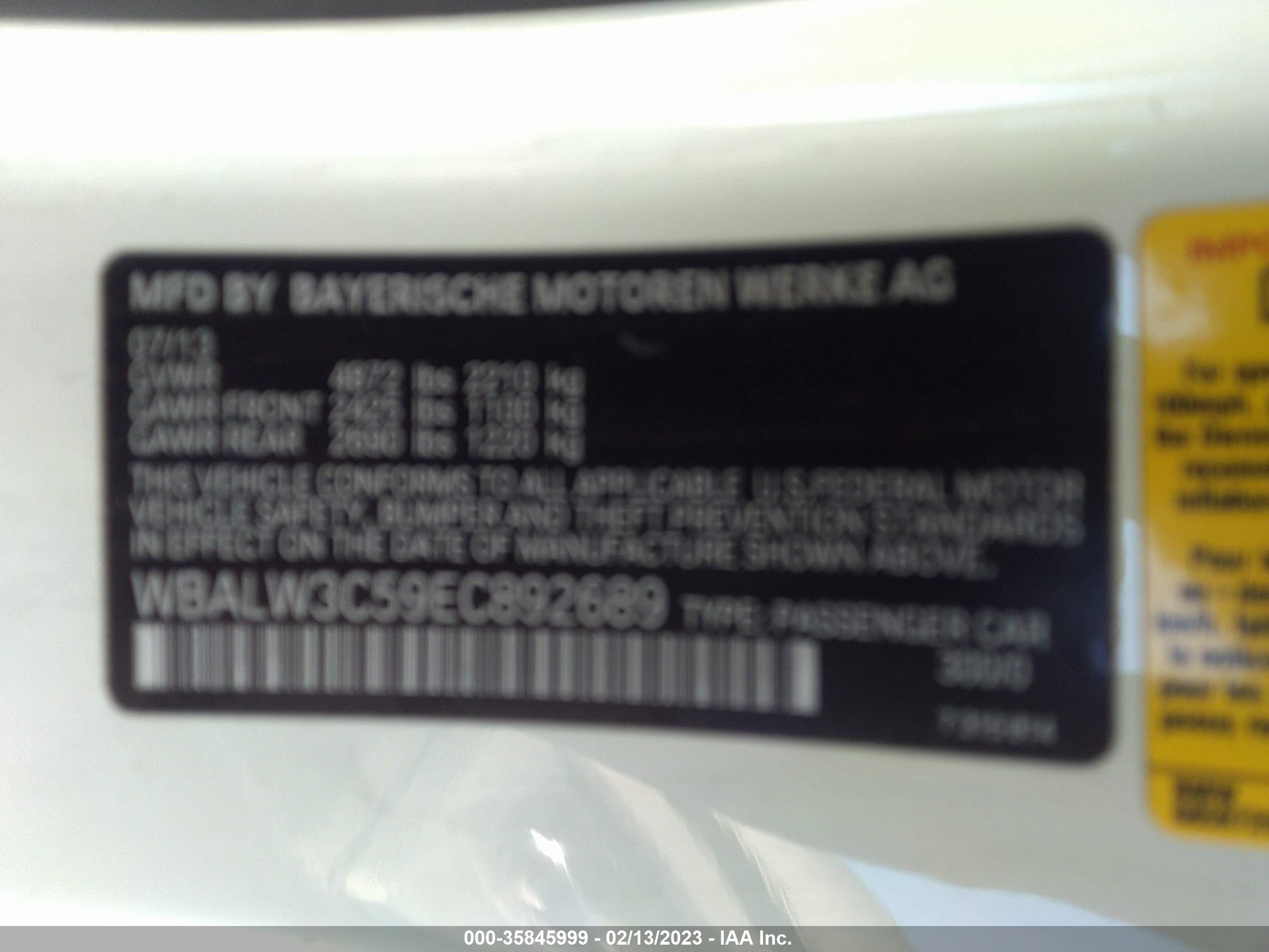 Photo 8 VIN: WBALW3C59EC892689 - BMW 6ER 