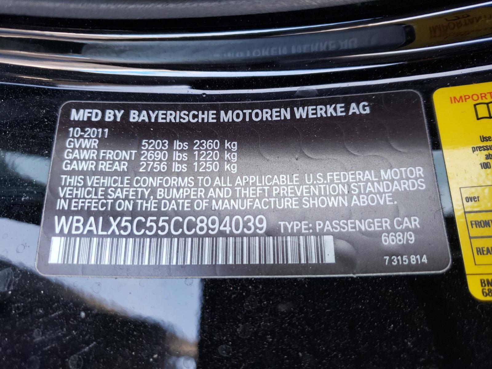 Photo 9 VIN: WBALX5C55CC894039 - BMW 650 XI 